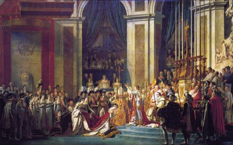 Sacre de l'empereur Napoléon Ier et couronnement de l'impératrice Joséphine dans la cathédrale Notre-Dame de Paris, le 2 décembre 1804