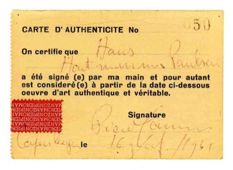 Carta d’autenticità (Echtheitszertifikat)